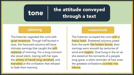 Compare passages for tone