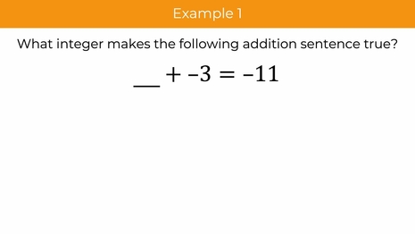 Complete addition and subtraction sentences with integers