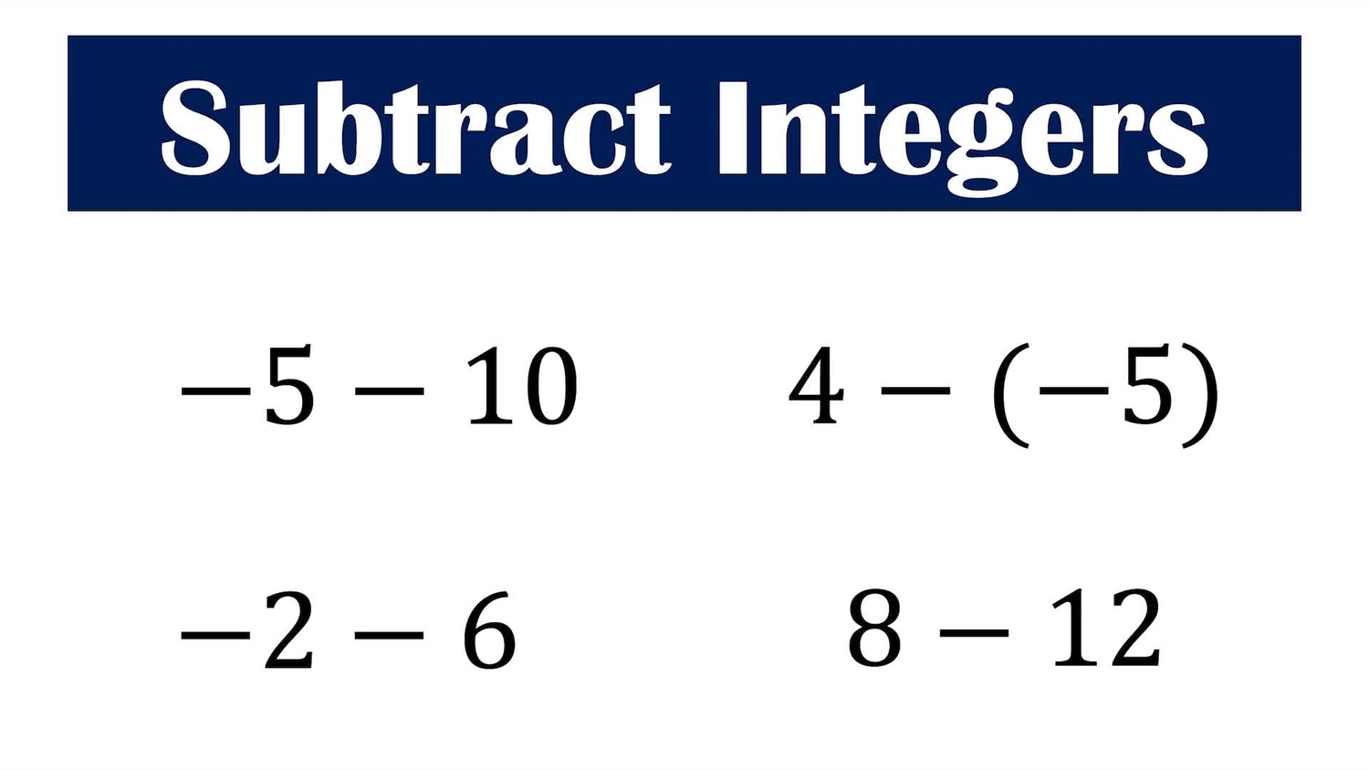 Subtract integers