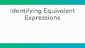 Thumbnail for Identify equivalent expressions I video