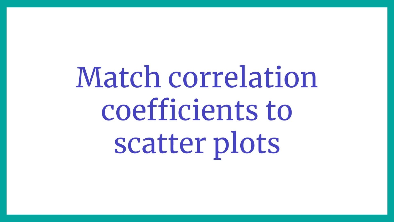 Match correlation coefficients to scatter plots