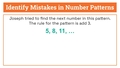 Thumbnail for Identify mistakes in number patterns video