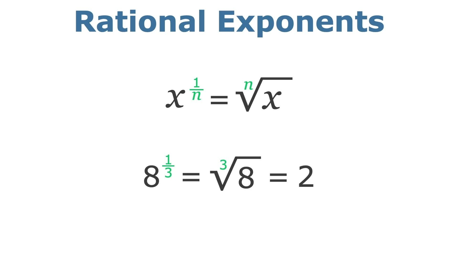 Multiplication with rational exponents