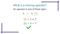 Thumbnail for Numerical operations: find the missing sign video