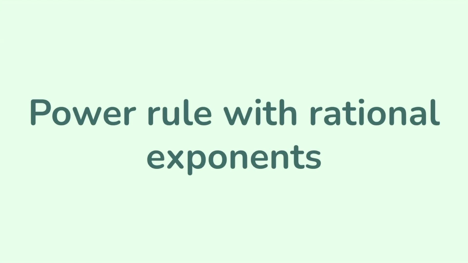 Power rule with rational exponents