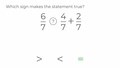 Thumbnail for Inequalities with addition and subtraction of fractions and mixed numbers video