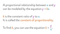 Thumbnail for Write and solve equations for proportional relationships video