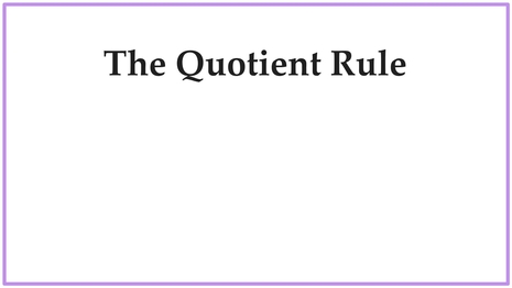 Quotient rule