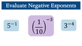 Thumbnail for Evaluate powers with negative exponents video