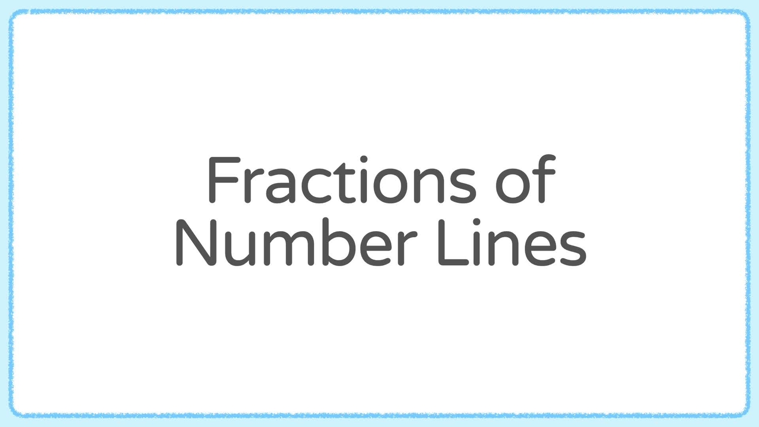 Fractions of number lines