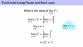 Thumbnail for Find limits using power and root laws video