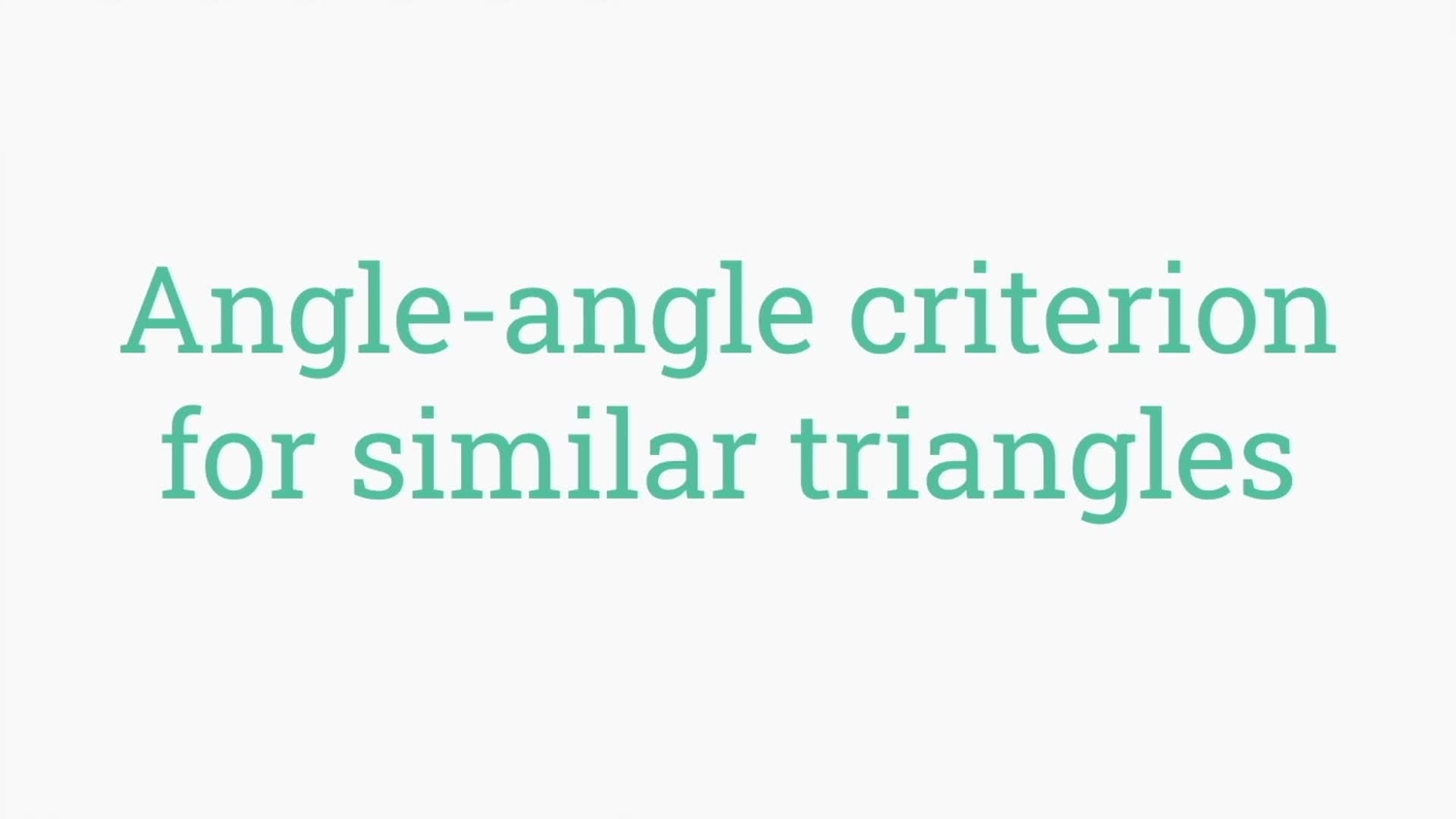 Angle-angle criterion for similar triangles