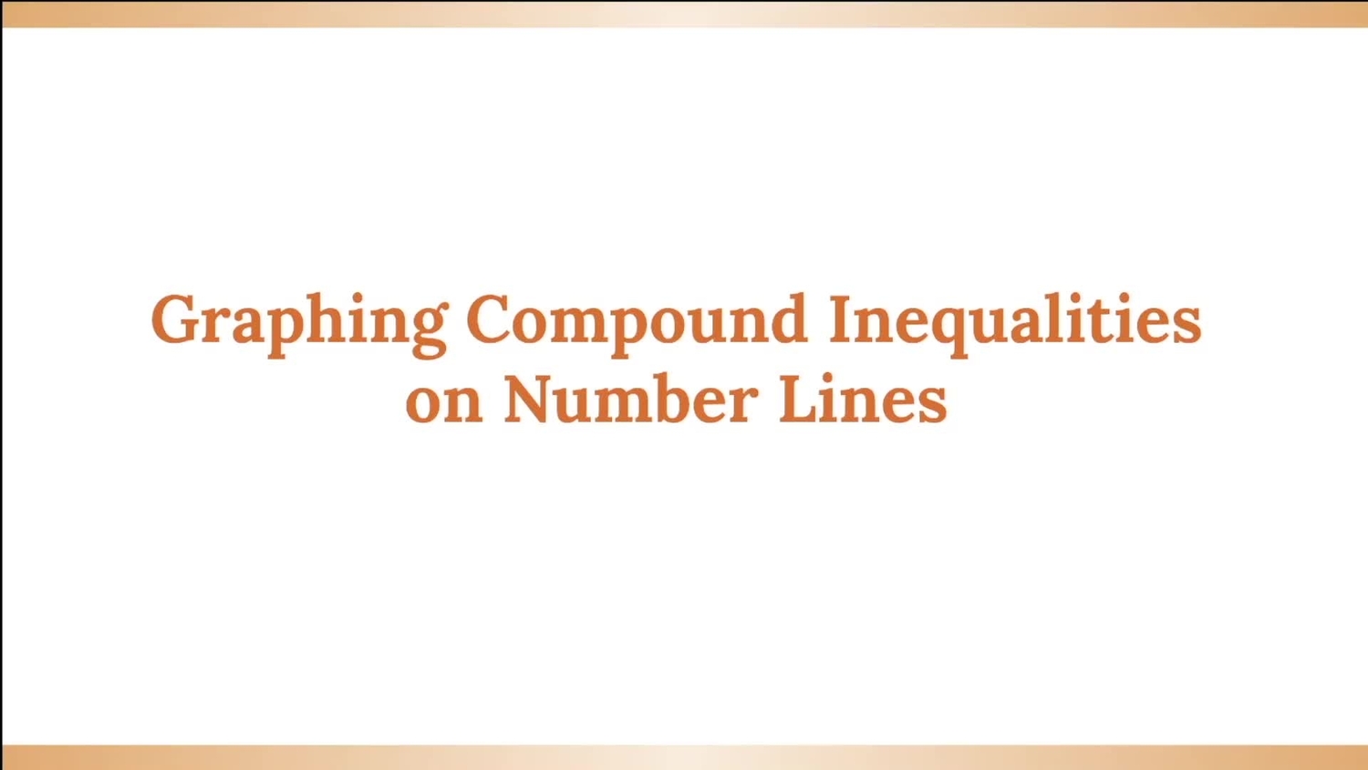 Graph solutions to compound inequalities