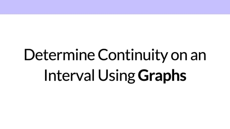 Determine continuity on an interval using graphs