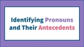 Thumbnail for Identify pronouns and their antecedents video