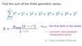 Thumbnail for Find the sum of a finite geometric series video