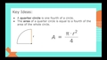 Thumbnail for Quarter circles: calculate area, perimeter, and radius video