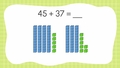 Thumbnail for Add two-digit numbers with regrouping - sums to 100 video