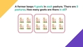 Thumbnail for Multiplication word problems with factors up to 10 video