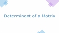 Thumbnail for Determinant of a matrix video