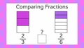 Thumbnail for Compare fractions with like numerators using models video