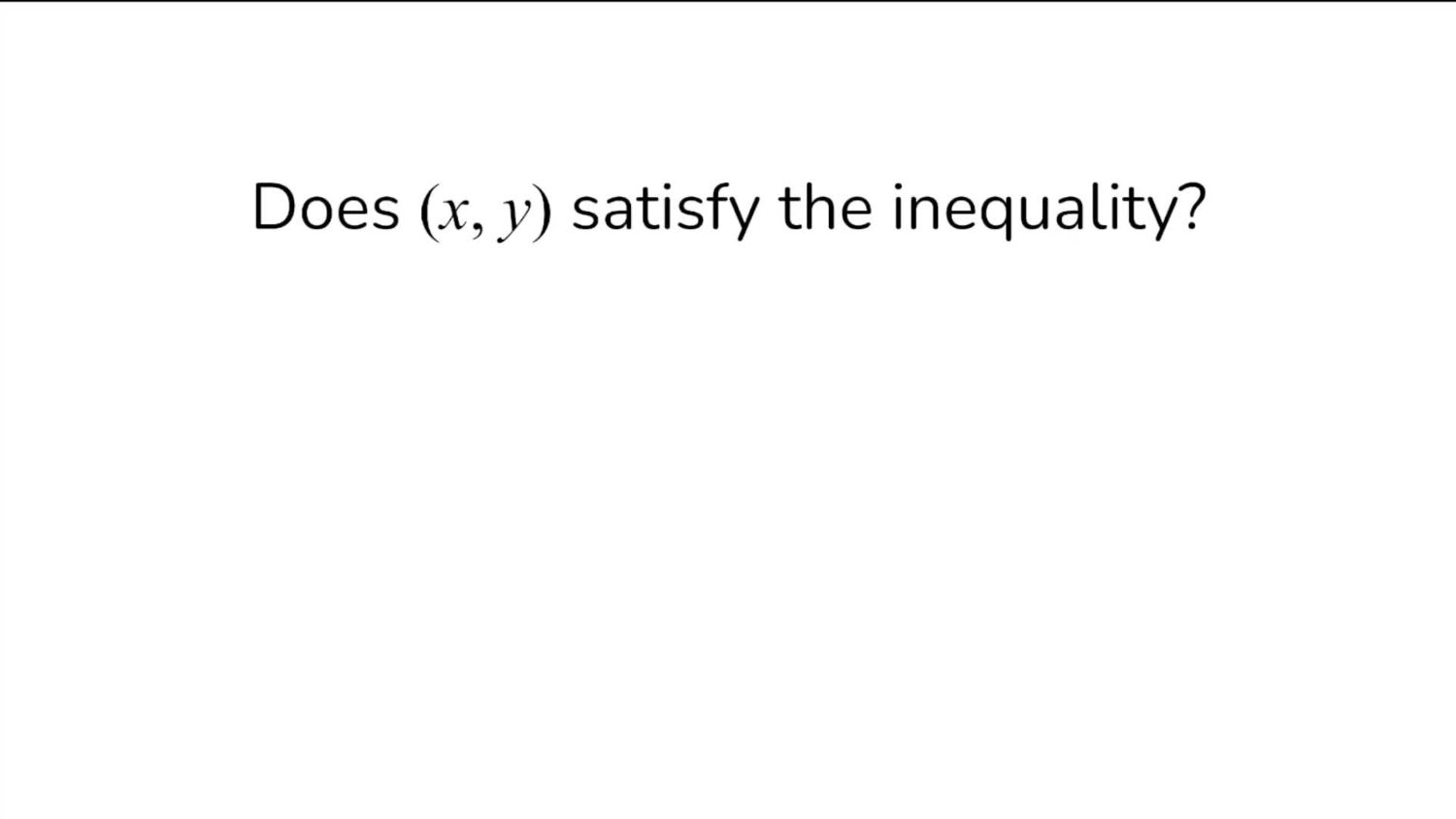 Does (x, y) satisfy the inequality?