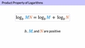 Thumbnail for Product property of logarithms video