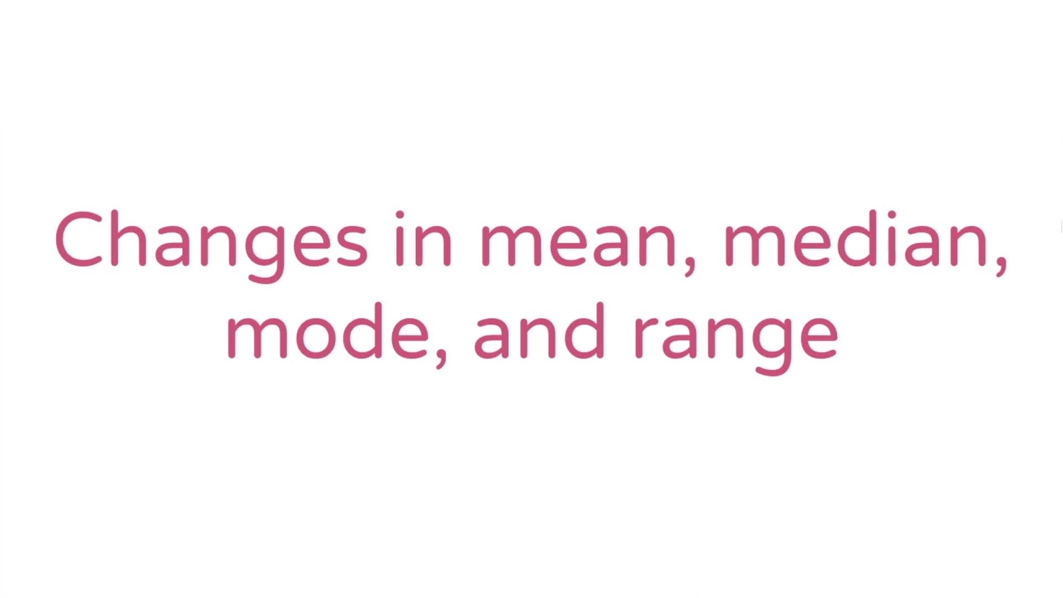 Changes in mean, median, mode, and range