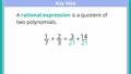 Thumbnail for Add and subtract rational expressions video