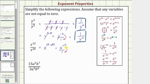 Thumbnail for Quotient and Negative Exponent Properties