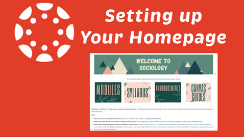 Thumbnail for Setting Up Your Homepage