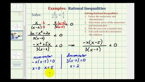 Thumbnail for Ex 4-Solving Rational Inequalities