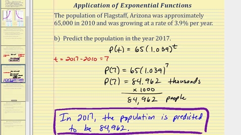 Thumbnail for Introduction to Exponential Functions in the Form f(x)=ab^x - Part 1