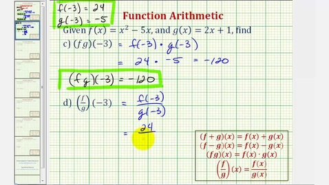 Thumbnail for Function Values Using Function Arithmetic