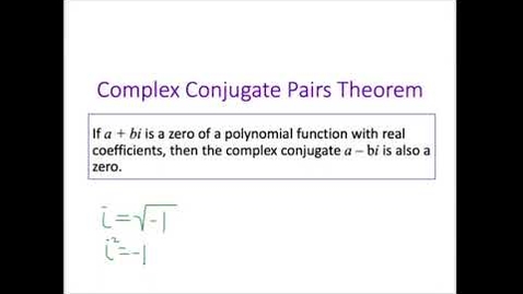 Thumbnail for Polynomials with Complex Zeros - Part 1