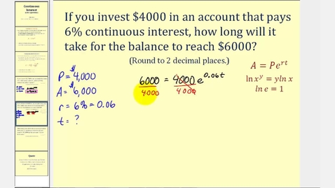 Thumbnail for Continuous Interest Formula