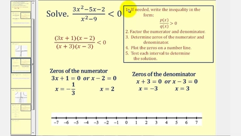 Thumbnail for Solving Rational Inequalities