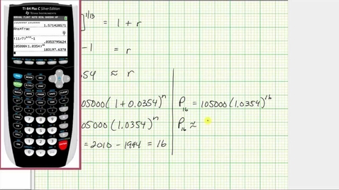 Thumbnail for Ex: Find Exponential Growth Rate and Make Prediction of a Future Home Value