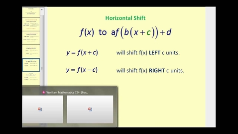 Thumbnail for Functions Transformations:  A Summary