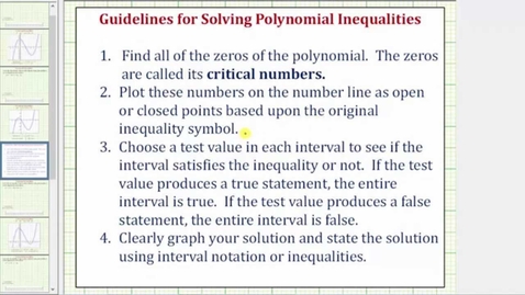 Thumbnail for Solve a Polynomial Inequality - Factor By Grouping (Degree 3)