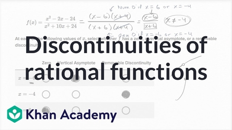 Thumbnail for Discontinuities of rational functions 