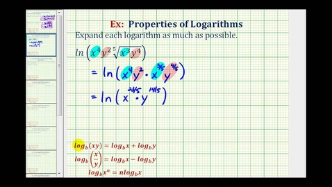 Thumbnail for Expand a Logarithm Containing a Radical