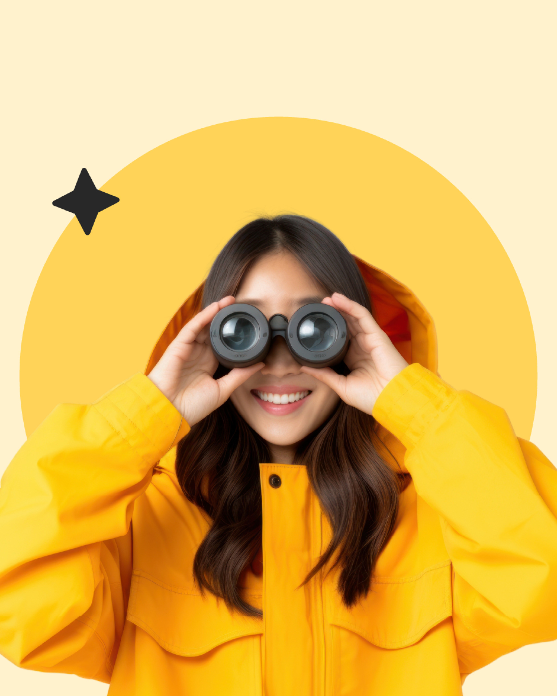 Person looking through binoculars