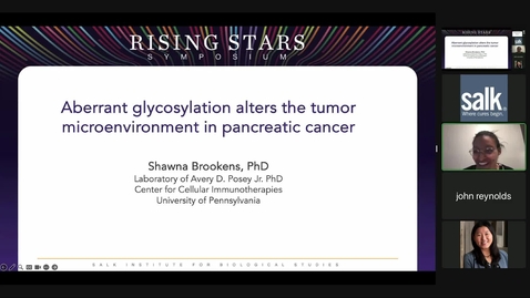 Thumbnail for Shawna Brookens – Aberrant glycosylation alters the tumor microenvironment in pancreatic cancer