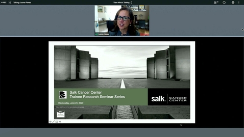 Thumbnail for Salk Cancer Center Trainee  with – Meridith Frie and Victor Vu