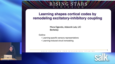 Thumbnail for Mora Ogando – Learning orthogonalizes cortical codes by reconfiguring inhibitory microarchitecture.