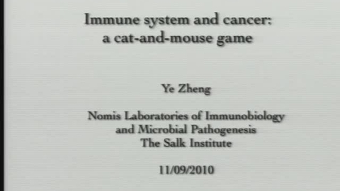 Thumbnail for Ye Zheng – Immune system and cancer: a cat-and-mouse game