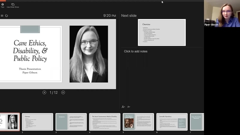 Thumbnail for entry Piper Gibson: Care Ethics, Disability, &amp; Public Policy