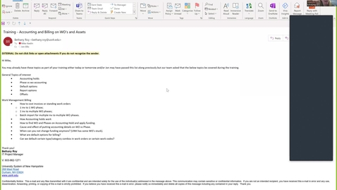 Thumbnail for Accounting &amp; Billing on WOs and Assets - Beginner
