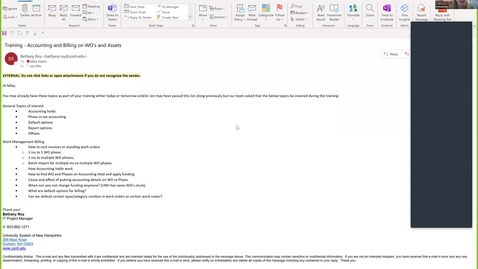 Thumbnail for entry Accounting &amp; Billing on WOs and Assets - Beginner